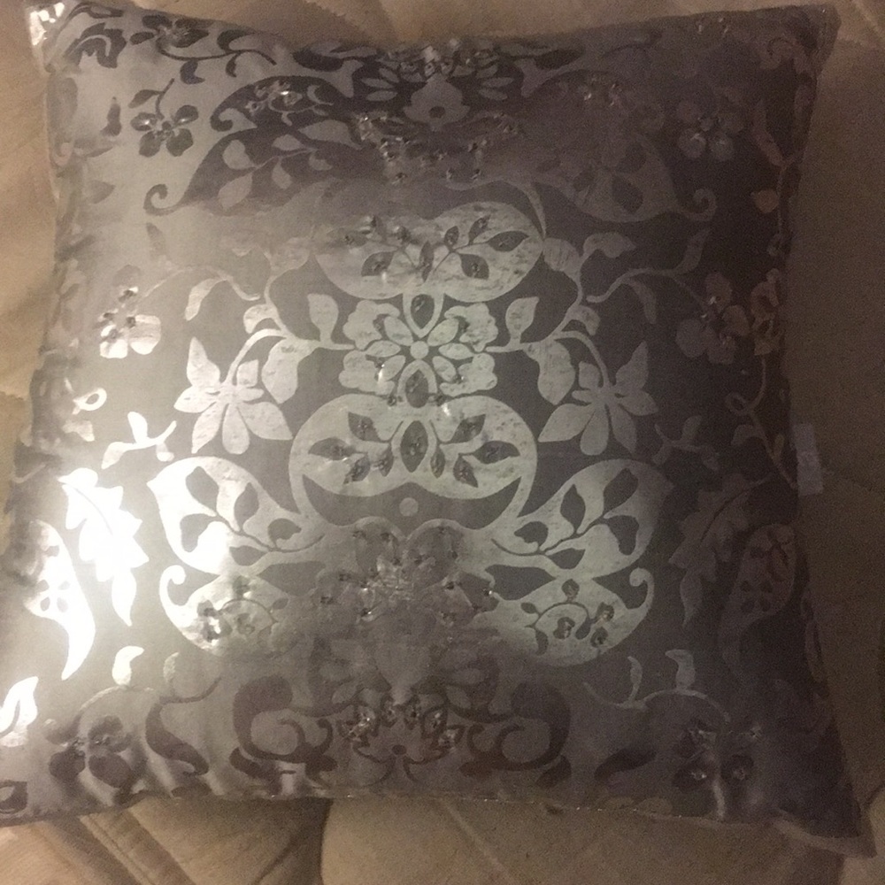 Silver decorative pillow